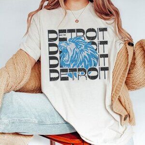 Detroit Football Shirt Detroit Lions NFL Team Graphic Fan Pride Tee 90